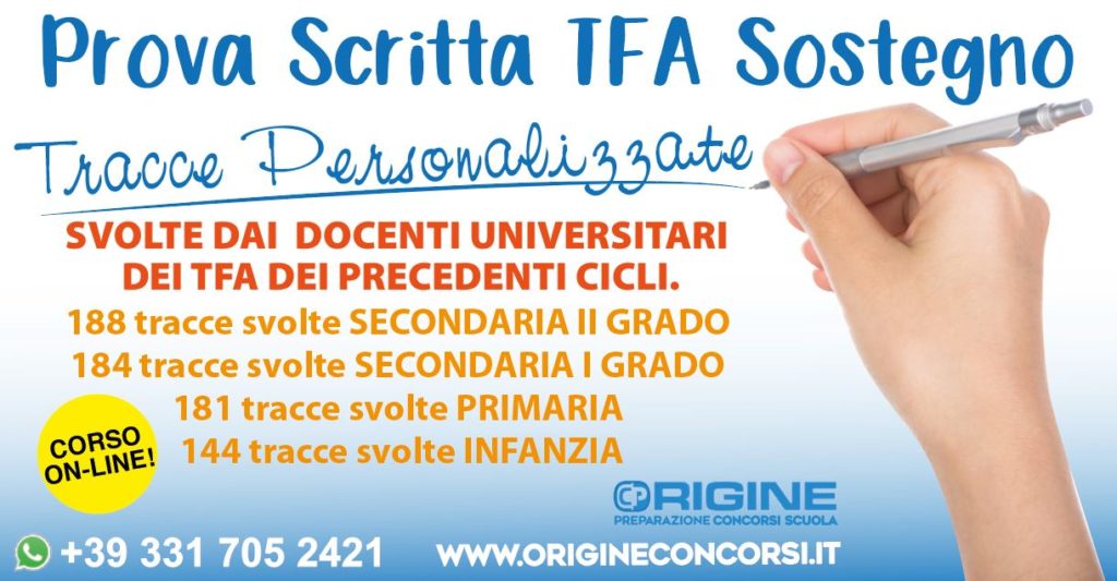 TFA SOSTEGNO. Laboratorio digitale prova scritta. | "Origine" CENTRO